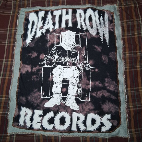 Reworked Upcycled Death Row Records Shirt Men XXL Columbia Long Slv Plaid Rap - Picture 2 of 16